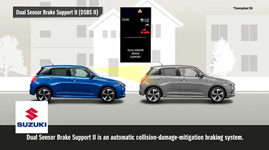 Prikaz rada Suzuki Swift Dual Sensor Brake Support II sustava